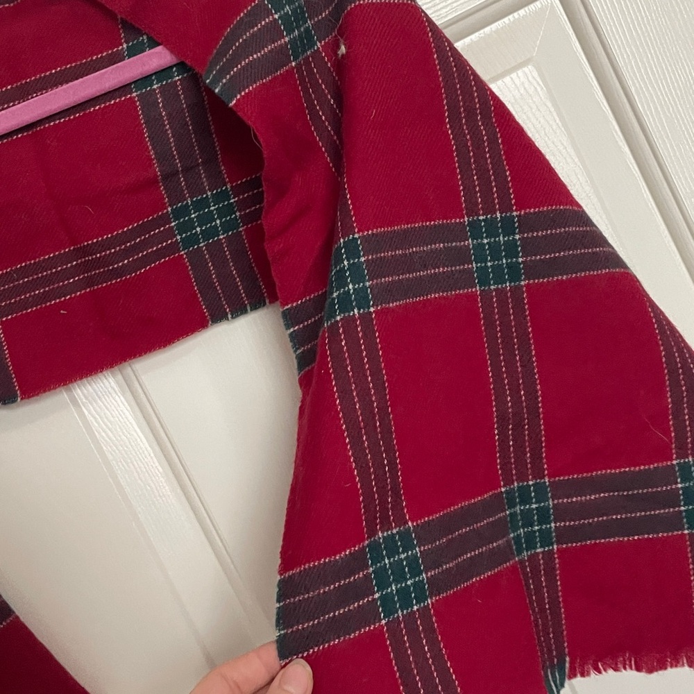 AMERICAN VTG WOOL SCARF RED PLAID
